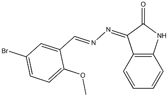 3-[2-(5-bromo-2-methoxybenzylidene)hydrazono]indolin-2-one Struktur