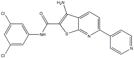 3-amino-N-(3,5-dichlorophenyl)-6-(4-pyridinyl)thieno[2,3-b]pyridine-2-carboxamide Struktur