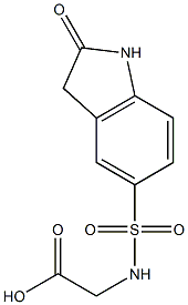 {[(2-oxo-2,3-dihydro-1H-indol-5-yl)sulfonyl]amino}acetic acid Struktur