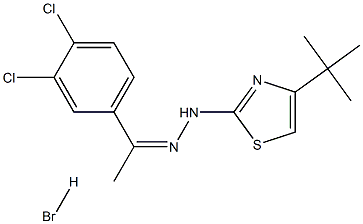 1-(3,4-dichlorophenyl)ethan-1-one 1-[4-(tert-butyl)-1,3-thiazol-2-yl]hydrazone hydrobromide Struktur