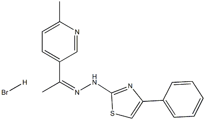 1-(6-methyl-3-pyridyl)ethan-1-one 1-(4-phenyl-1,3-thiazol-2-yl)hydrazone hydrobromide Struktur