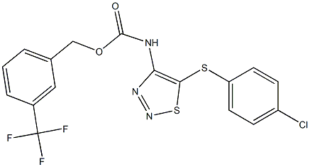 3-(trifluoromethyl)benzyl N-{5-[(4-chlorophenyl)sulfanyl]-1,2,3-thiadiazol-4-yl}carbamate Struktur