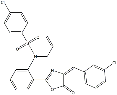 N1-allyl-N1-{2-[4-(3-chlorobenzylidene)-5-oxo-4,5-dihydro-1,3-oxazol-2-yl]phenyl}-4-chlorobenzene-1-sulfonamide Struktur