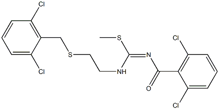 methyl N-(2,6-dichlorobenzoyl)-({2-[(2,6-dichlorobenzyl)thio]ethyl}amino)methanimidothioate Struktur