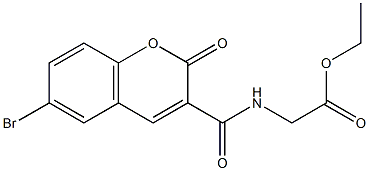 ethyl 2-{[(6-bromo-2-oxo-2H-chromen-3-yl)carbonyl]amino}acetate Struktur