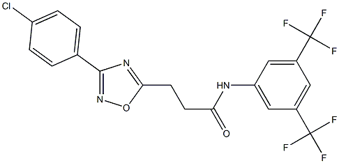 N1-[3,5-di(trifluoromethyl)phenyl]-3-[3-(4-chlorophenyl)-1,2,4-oxadiazol-5-yl]propanamide Struktur