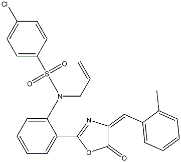 N1-allyl-N1-{2-[4-(2-methylbenzylidene)-5-oxo-4,5-dihydro-1,3-oxazol-2-yl]p henyl}-4-chlorobenzene-1-sulfonamide Struktur