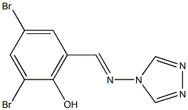 2,4-dibromo-6-[(4H-1,2,4-triazol-4-ylimino)methyl]phenol Struktur