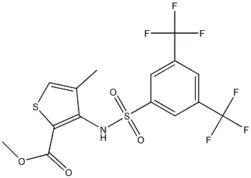 methyl 3-({[3,5-di(trifluoromethyl)phenyl]sulfonyl}amino)-4-methylthiophene -2-carboxylate Struktur