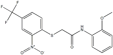 N1-(2-methoxyphenyl)-2-{[2-nitro-4-(trifluoromethyl)phenyl]thio}acetamide Struktur