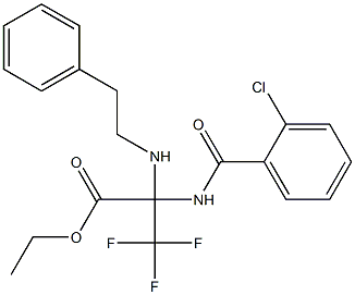 ethyl 2-[(2-chlorobenzoyl)amino]-3,3,3-trifluoro-2-(phenethylamino)propanoate Struktur