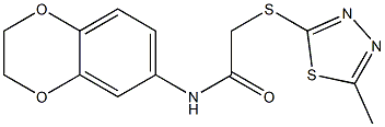 N1-(2,3-dihydro-1,4-benzodioxin-6-yl)-2-[(5-methyl-1,3,4-thiadiazol-2-yl)thio]acetamide Struktur