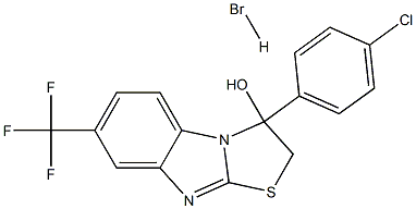 3-(4-chlorophenyl)-7-(trifluoromethyl)-2,3-dihydrobenzo[4,5]imidazo[2,1-b][1,3]thiazol-3-ol hydrobromide Struktur