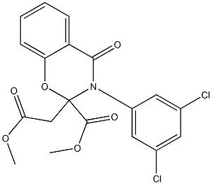 methyl 3-(3,5-dichlorophenyl)-2-(2-methoxy-2-oxoethyl)-4-oxo-3,4-dihydro-2H-1,3-benzoxazine-2-carboxylate Struktur