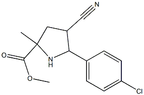 methyl 5-(4-chlorophenyl)-4-cyano-2-methyl-2-pyrrolidinecarboxylate Struktur