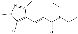 (E)-3-(5-chloro-1,3-dimethyl-1H-pyrazol-4-yl)-N,N-diethyl-2-propenamide Struktur