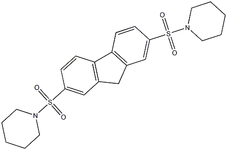 1-{[7-(piperidinosulfonyl)-9H-fluoren-2-yl]sulfonyl}piperidine Struktur