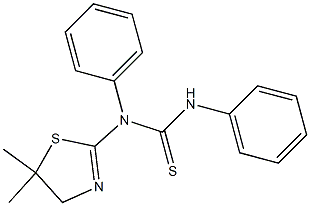 N-(5,5-dimethyl-4,5-dihydro-1,3-thiazol-2-yl)-N,N'-diphenylthiourea Struktur