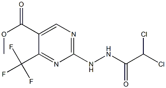 methyl 2-[2-(2,2-dichloroacetyl)hydrazino]-4-(trifluoromethyl)pyrimidine-5-carboxylate Struktur