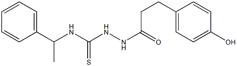 N1-(1-phenylethyl)-2-[3-(4-hydroxyphenyl)propanoyl]hydrazine-1-carbothioamide Struktur