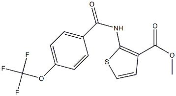 methyl 2-{[4-(trifluoromethoxy)benzoyl]amino}thiophene-3-carboxylate Struktur