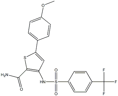 5-(4-methoxyphenyl)-3-({[4-(trifluoromethyl)phenyl]sulfonyl}amino)thiophene-2-carboxamide Struktur