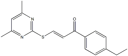 3-[(4,6-dimethylpyrimidin-2-yl)thio]-1-(4-ethylphenyl)prop-2-en-1-one Struktur