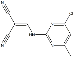 2-{[(4-chloro-6-methyl-2-pyrimidinyl)amino]methylene}malononitrile Struktur