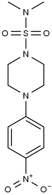 N,N-dimethyl-4-(4-nitrophenyl)tetrahydro-1(2H)-pyrazinesulfonamide Struktur