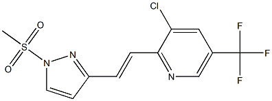 3-chloro-2-{2-[1-(methylsulfonyl)-1H-pyrazol-3-yl]vinyl}-5-(trifluoromethyl)pyridine Struktur