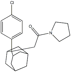 2-[2-(4-chlorophenyl)-2-adamantyl]-1-(1-pyrrolidinyl)-1-ethanone Struktur