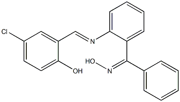 {2-[(5-chloro-2-hydroxybenzylidene)amino]phenyl}(phenyl)methanone oxime Struktur