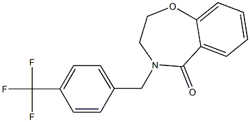 4-[4-(trifluoromethyl)benzyl]-3,4-dihydro-1,4-benzoxazepin-5(2H)-one Struktur