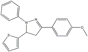 3-(4-methoxyphenyl)-1-phenyl-5-(2-thienyl)-4,5-dihydro-1H-pyrazole Struktur