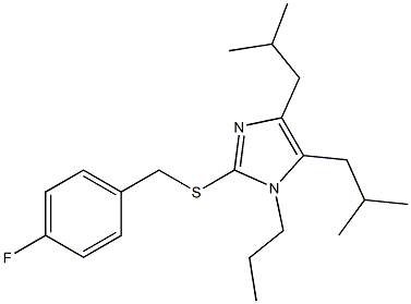 4,5-diisobutyl-1-propyl-1H-imidazol-2-yl 4-fluorobenzyl sulfide Struktur