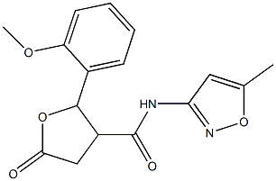 N3-(5-methylisoxazol-3-yl)-2-(2-methoxyphenyl)-5-oxotetrahydrofuran-3-carboxamide Struktur