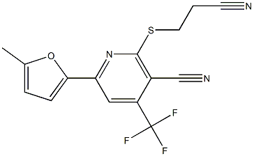 2-[(2-cyanoethyl)sulfanyl]-6-(5-methyl-2-furyl)-4-(trifluoromethyl)nicotinonitrile Struktur