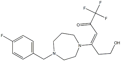 1,1,1-trifluoro-4-[4-(4-fluorobenzyl)-1,4-diazepan-1-yl]-6-hydroxyhex-3-en-2-one Struktur