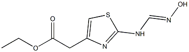 ethyl 2-{2-[(hydroxyiminomethyl)amino]-1,3-thiazol-4-yl}acetate Struktur