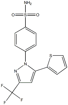 4-[5-(2-thienyl)-3-(trifluoromethyl)-1H-pyrazol-1-yl]benzene-1-sulfonamide Struktur