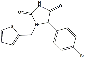 5-(4-bromophenyl)-1-(2-thienylmethyl)imidazolidine-2,4-dione Struktur