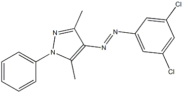 4-[2-(3,5-dichlorophenyl)diaz-1-enyl]-3,5-dimethyl-1-phenyl-1H-pyrazole Struktur