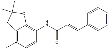 (E)-3-phenyl-N-(2,2,4-trimethyl-2,3-dihydro-1-benzofuran-7-yl)-2-propenamide Struktur