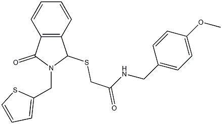 N-(4-methoxybenzyl)-2-{[3-oxo-2-(2-thienylmethyl)-2,3-dihydro-1H-isoindol-1-yl]sulfanyl}acetamide Struktur