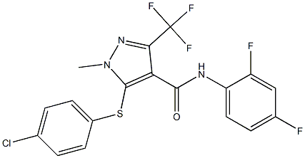 5-[(4-chlorophenyl)sulfanyl]-N-(2,4-difluorophenyl)-1-methyl-3-(trifluoromethyl)-1H-pyrazole-4-carboxamide Struktur