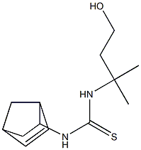 N-bicyclo[2.2.1]hept-5-en-2-yl-N'-(3-hydroxy-1,1-dimethylpropyl)thiourea Struktur