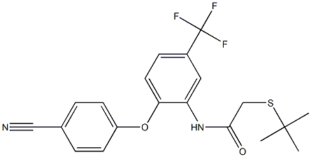 N1-[2-(4-cyanophenoxy)-5-(trifluoromethyl)phenyl]-2-(tert-butylthio)acetamide Struktur