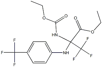 ethyl 2-[(ethoxycarbonyl)amino]-3,3,3-trifluoro-2-[4-(trifluoromethyl)anilino]propanoate Struktur