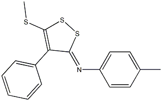 N1-[5-(methylthio)-4-phenyl-3H-1,2-dithiol-3-yliden]-4-methylaniline Struktur