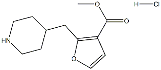 methyl 2-(piperidin-4-ylmethyl)-3-furoate hydrochloride Struktur